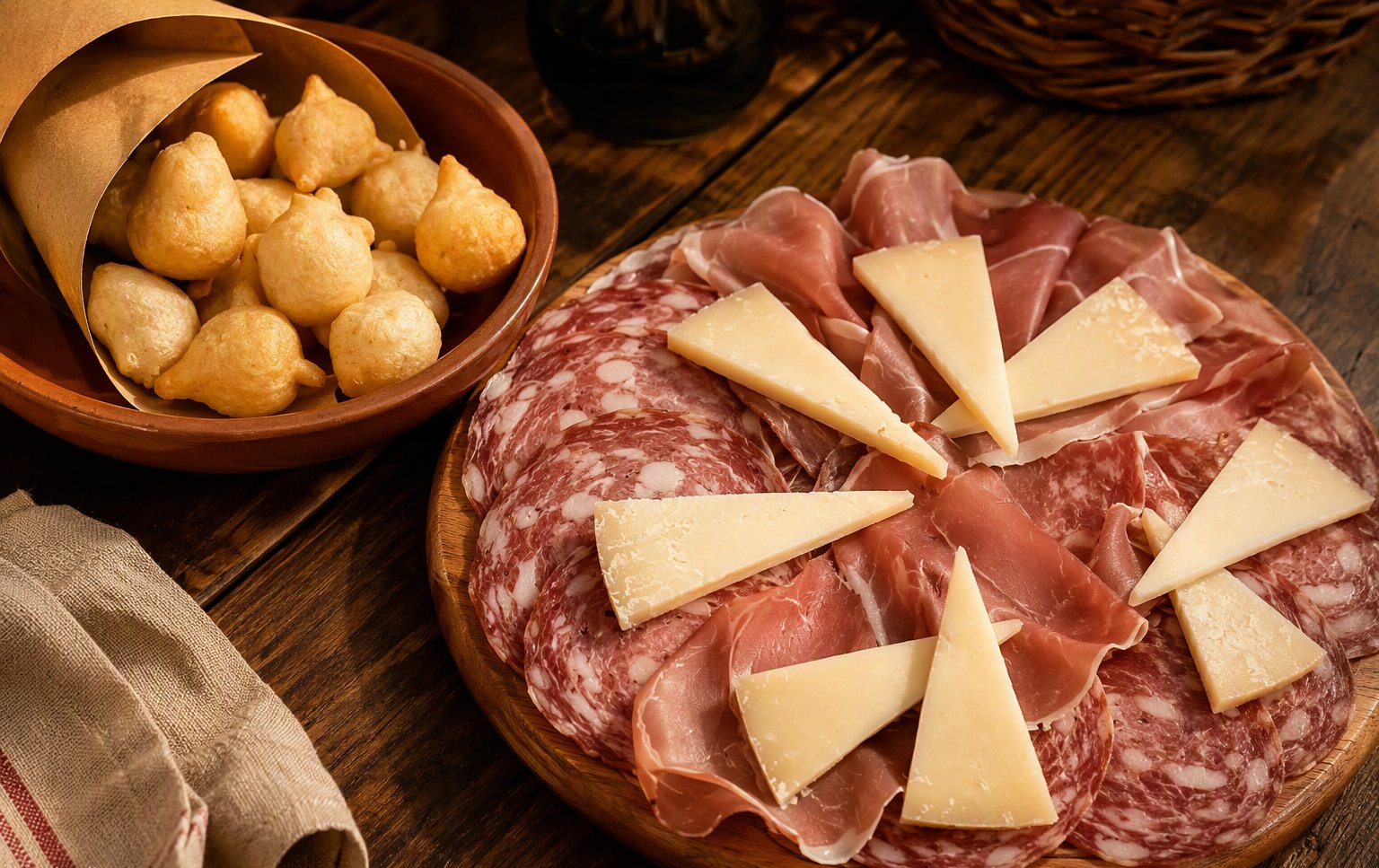 Il tagliere di salumi toscani con il pecorino
